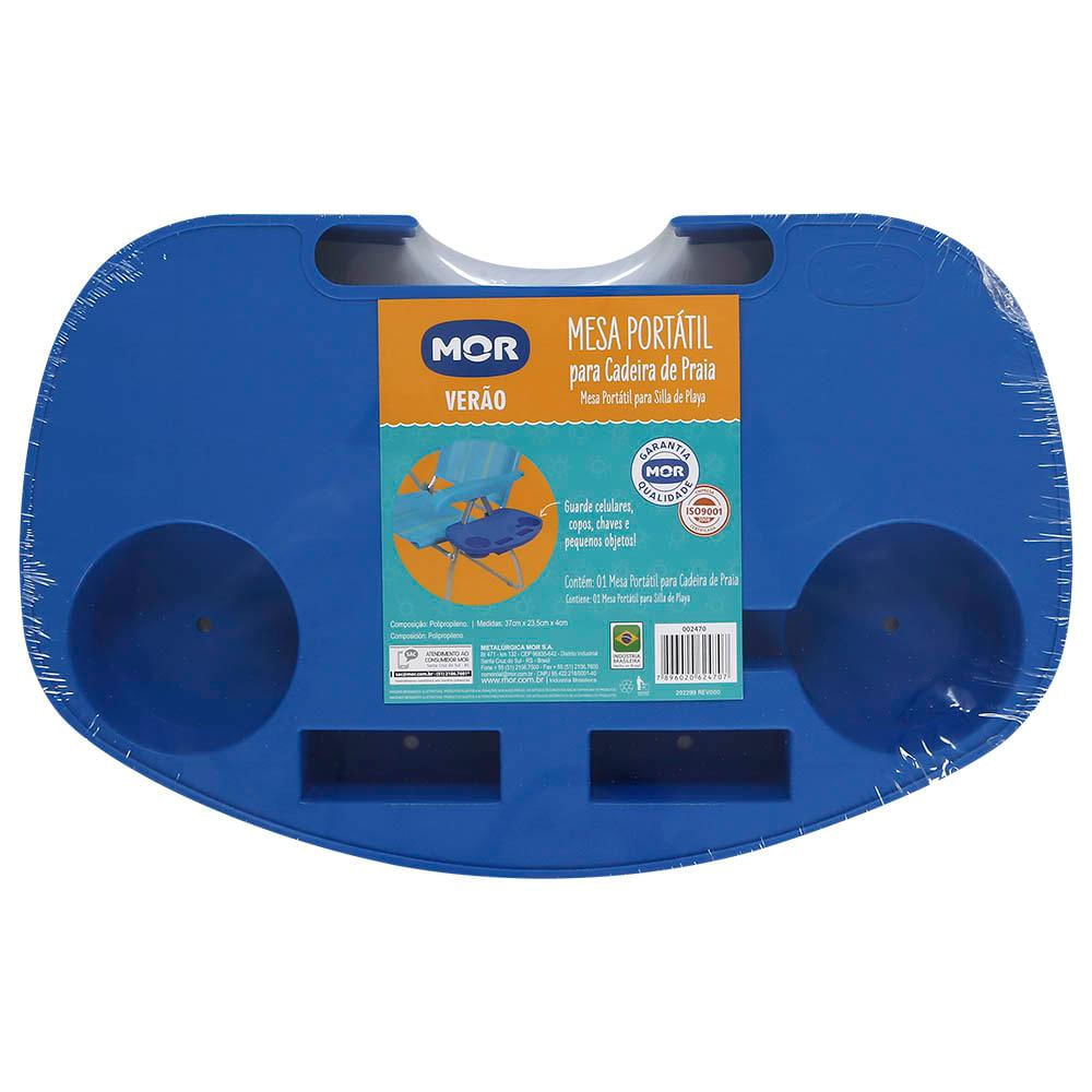 Mesa Portátil Azul Cadeira De Praia Porta Copo Celular Mor