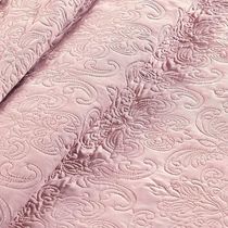 Colcha Queen Angele Dupla Face 200 Fios Bordado 3 Peças - Rosa Suave