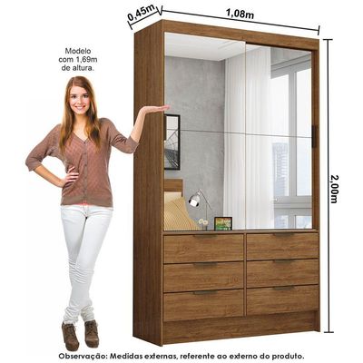 Guarda Roupa Sevilha Premium Com Cama Casal Carioca Móveis Cinamomo