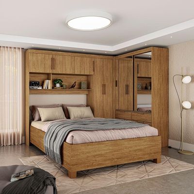 Guarda Roupa Sevilha Premium Com Cama Casal Carioca Móveis Cinamomo