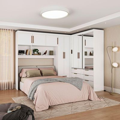 Guarda Roupa Casal Modulado Sevilha Premium Carioca Móveis Branco