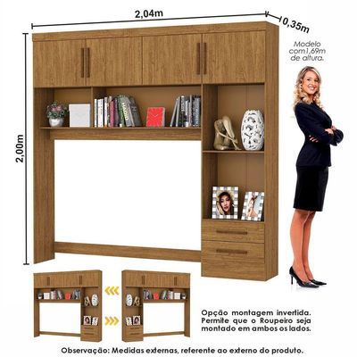 Guarda Roupa Modulado Sevilha Com Cama Casal Carioca Móveis Cinamomo