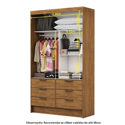 Guarda Roupa Casal Modulado Sevilha Plus Carioca Móveis Cinamomo