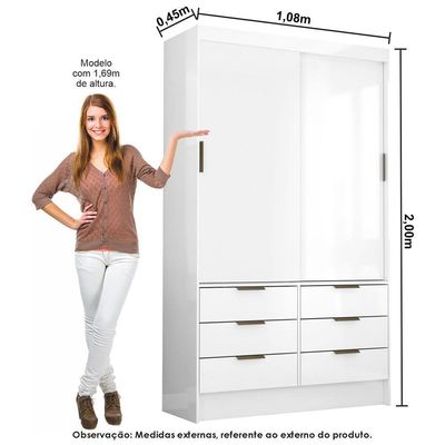 Guarda Roupa Casal Modulado Carioca Móveis Sevilha Branco