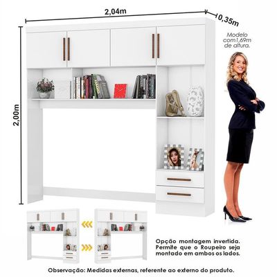 Guarda Roupa Casal Modulado Carioca Móveis Sevilha Branco