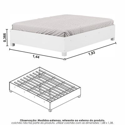 Guarda Roupa Sevilha Premium Com Cama Casal Carioca Móveis Branco