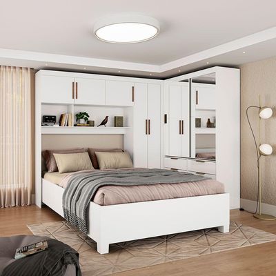 Guarda Roupa Sevilha Premium Com Cama Casal Carioca Móveis Branco