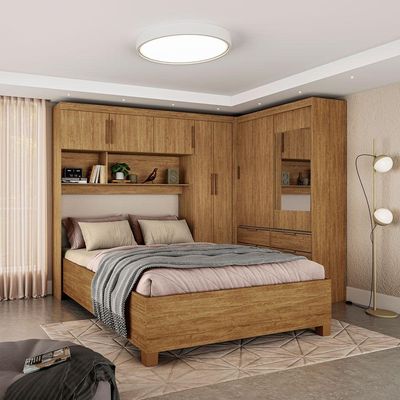 Guarda Roupa Sevilha Com Espelho E Cama Casal Carioca Móveis Cinamomo