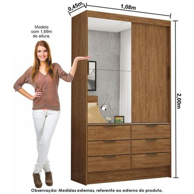 Guarda Roupa Sevilha Plus Com Cama Casal Carioca Móveis Cinamomo