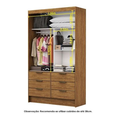 Guarda Roupa Modulado Sevilha Com Espelho Carioca Móveis Cinamomo