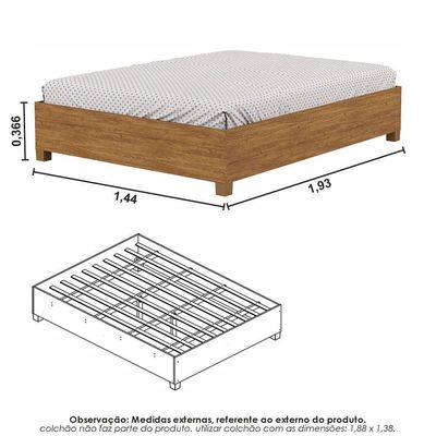 Guarda Roupa Sevilha Plus Com Cama Casal Carioca Móveis Cinamomo