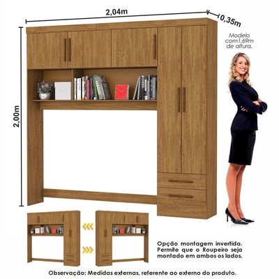 Guarda Roupa Modulado Sevilha Com Cama Casal Carioca Móveis Cinamomo