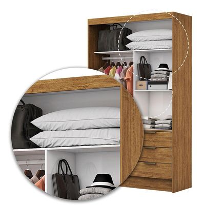 Guarda Roupa Modulado Sevilha Com Cama Casal Carioca Móveis Cinamomo