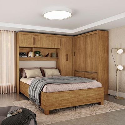 Guarda Roupa Modulado Sevilha Com Cama Casal Carioca Móveis Cinamomo