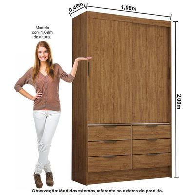 Guarda Roupa Casal Modulado Carioca Móveis Sevilha Cinamomo