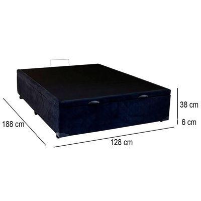 Cama Box Baú Viúva Sereneprime Suede Preto 128x188x44