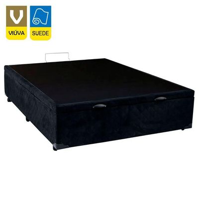 Cama Box Baú Viúva Sereneprime Suede Preto 128x188x44