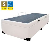 Cama Box Baú Solteiro Sintético + Colchão De Espuma D33 - Sereneprime - 88cm Branco