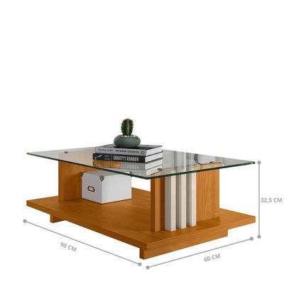 Kit Bancada E Mesa Centro Nápoles Cinamomo Off White