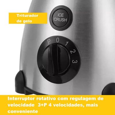 Liquidificador Potente 1000w Vidro 1500ml + Triturador De Alimentos Voltagem:110v