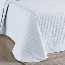 Cobre Leito King Madri Percal 200 Fios 100% Algodão 3 Peças - Branco