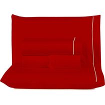 Kit Top Line Cobre Leito Queen 180 Fios + Jogo De Lençol - 7 Peças Vermelho