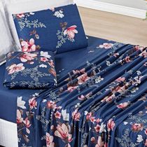 Jogo De Lençol Queen Avere 200 Fios Estampado 4 Peças Cor Encantada