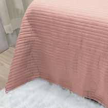 Cobre Leito Solteiro Dual Micropercal 200 Fios Dupla Face 2 Peças - Rose