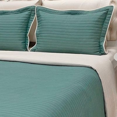 Cobre Leito King Dual Micropercal 200 Fios Dupla Face 3 Peças - Esmeralda