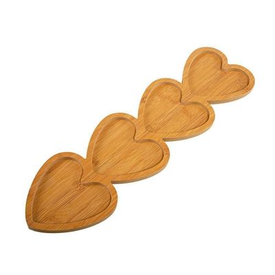 Petisqueira De Coração Mdf Com 4 Divisorias 14x49x1,3cm