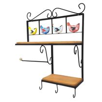 Prateleira De Cozinha Rustica Com Porta Papel Toalha Modelo Galinha