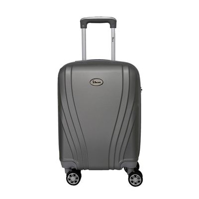 Mala De Bordo Pequena Para Viagem Em ABS Ika Vanguard Cadeado Integrado Rodas Duplas 360º Cinza P