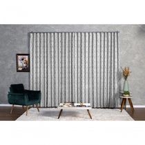 Cortina Jacquard 3,00x2,70 Para Trilho Suíço Azul Marinho