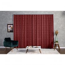 Cortina Jacquard 3,00x2,70 Para Trilho Suíço vermelho