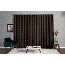 Cortina Jacquard 3,00x2,50 Para Trilho Suíço dourado