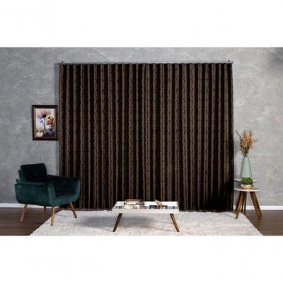 Cortina Jacquard 3,00x2,50 Para Trilho Suíço dourado