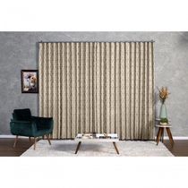 Cortina Jacquard 3,00x2,30 Para Trilho Suíço marrom-escuro