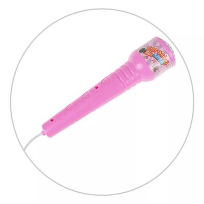 Microfone Karaokê Com Pedestal Menina Use No Celular Cantar Criança