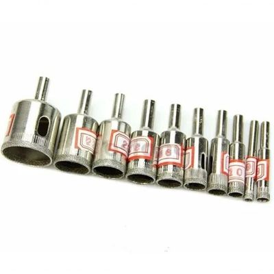 Kit 10 Brocas Diamantadas Corta Vidro Mármore Piso Cerâmica 6-30mm
