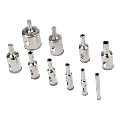Kit 10 Brocas Diamantadas Corta Vidro Mármore Piso Cerâmica 6-30mm