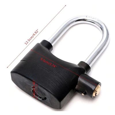 Cadeado Anti Furto Roubo Sirene 110db Som Alto Protege Casa Bicicleta Moto