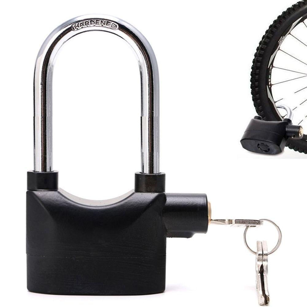 Cadeado Grande Com Alarme Sirene Segurança Anti Furto 110db Som Alto