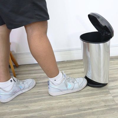 Lixeira Com Pedal Label Prata 10 Litros