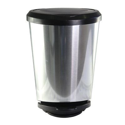 Lixeira Com Pedal Label Prata 10 Litros