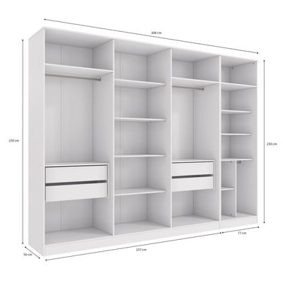 Conjunto Closet Kappesberg Adapt Branco 2 Peças 308cm