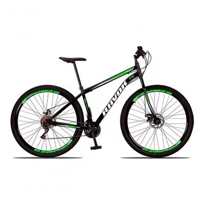 Bicicleta Bike Aço 21 Marchas Velocidades Aro 29 Preto/Verde