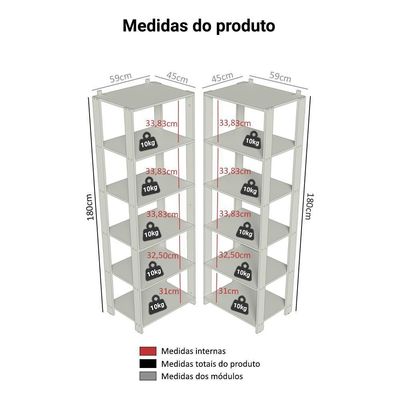 Armário Estante Multiuso Organizador De Canto Madesa