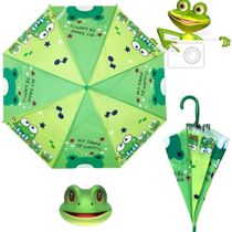 Guarda Chuva Infantil Automático Com Estampa De Pvc Menino Ou Menina Sapo