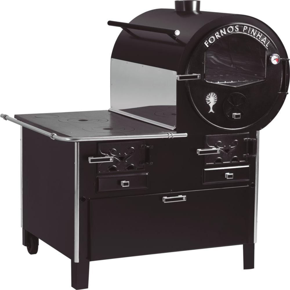 Forno Acoplado Prime Preto Com Caixa Chapa F.f. Na Esq