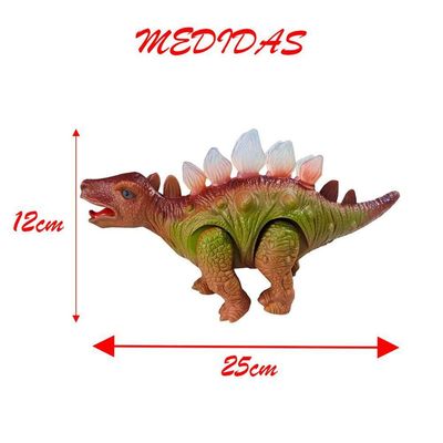 Dinossauro Elétrico Estegossauro Som Luzes E Movimento Marrom